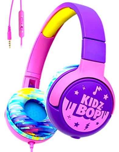 Move2Play, Kidz Bop, Wired Headphones for Kids | Microphone | 3.5mm Plug | Volume Limiting 85dB/94dB | Soft Pads | Adjustable | School Use | Gift 3 4...