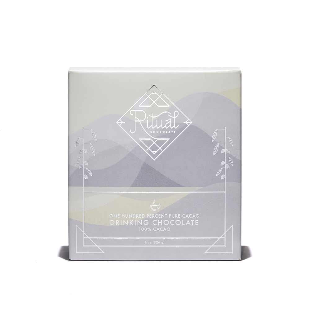 Ritual Drinking Chocolate, One Hundred Percent 100% Cacao, Notes of Fruity, Earthy & Cocoa, 8 oz