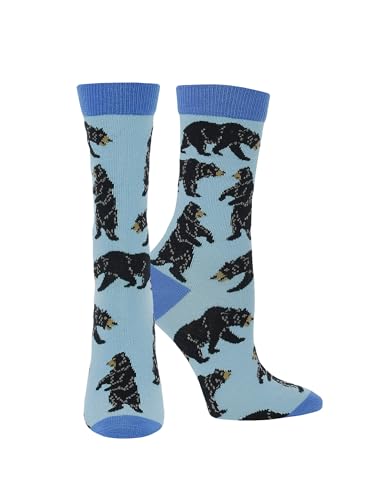 Image of WHD Black Bear Crew Socks for Women & Men | Fun Animal Socks, Nature Lover Gift