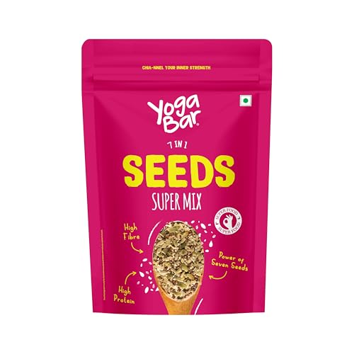 Image of Yogabar 7-in1 Seeds Mix 250g | Mixed Seeds Chia, Pumpkin, Flax, Sunflower, Watermelon, Sesame & Soy Nuts Mix | Rich in Protein & Fibre | High Protein Snack with Anti-Oxidants