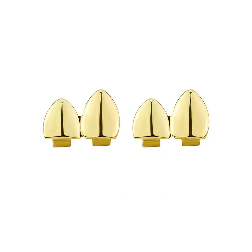 4Pcs Teeth Grillz Set Trendy Gold Plated Rhinestones Cross Star Grillz Set for Women Men, Metal, no gemstone