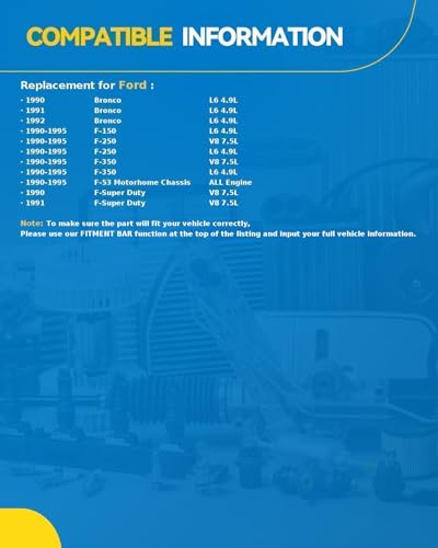 Image of PHILTOP 57122 NEW Air Conditioner AC Compressor with Clutch for Ford F150 1990-1995 4.9L,F250 F350 1990-1995 4.9L /7.5L,Bronco 1990-1992 4.9Liter,F-Super Duty 1990-1991 7.5L,F53 Motorhome Chassis 90-95