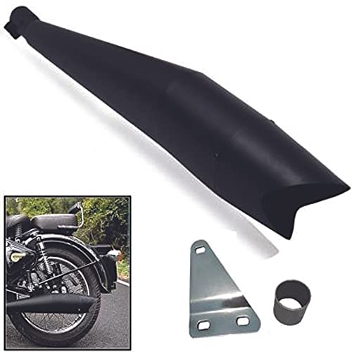 NEW RIDER Bike 33M Silencer Exhaust Glasswool Shark Black Bullet Filter Exhaust With Zed Clamp & Bush for Royal Enfield Bullet Classic 350-image-41