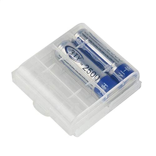 Syga-Plastic-Portable-For-AAAAA-4-Cell-Battery-CaseHolder-White-Transparent-Set-of-10