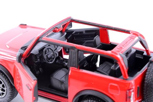 Modelo 2022 Bronco Open Top rojo 1:34 miniatura 4