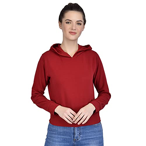 Rj Collection Casual Long Sleeve Solid Crop Top Hoodie for Women-image-31