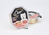 Cesar Hundefutter Nassfutter Klassiker mit zartem Kalb und Geflügel, 14 Schalen (14 x 150g) (Packung mit 4)