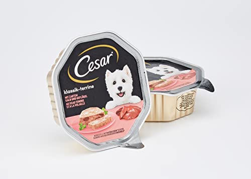 Cesar Hundefutter Nassfutter Klassiker mit zartem Kalb und Geflügel, 14 Schalen (14 x 150g) (Packung mit 4)