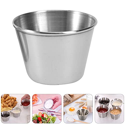 UPKOCH Ramekin Dipping Sausmokken, roestvrij staal, 12 stuks, ronde kruidenmokken, deel kopjes, schoteltjes… - Afbeelding 7