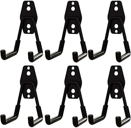 NinBase Steel Garage Storage Utility Hooks, Utility Hooks Wall Mount Organizer Tool, Large Heavy Duty Garage Hooks for Hanging, Color Black(6 Pack U Hooks)…