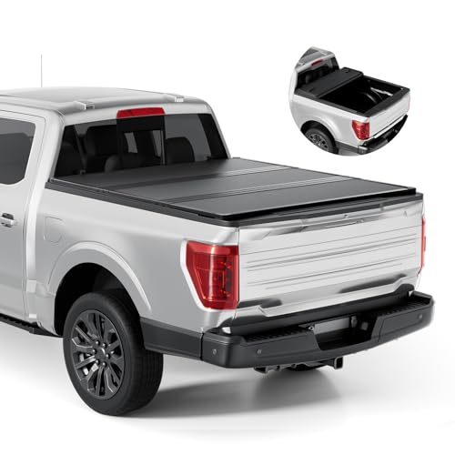 Tono King FRP Hard Tri-fold Tonneau Cover Fold Truck Bed Covers Compatible with 2015-2026 Ford F150 | F150 Lightning 5' 5' Bed (66')
