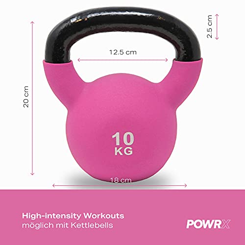 POWRX Kettlebell ghisa 2-26 kg - Ideale per
