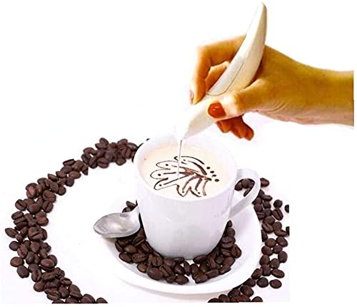 Conziv Coffee Carving Pen Latte Art Pen Coffee Cake Pen for Spice Cake Decorating Pen Coffee Carving Pen Baking Pastry Tools White