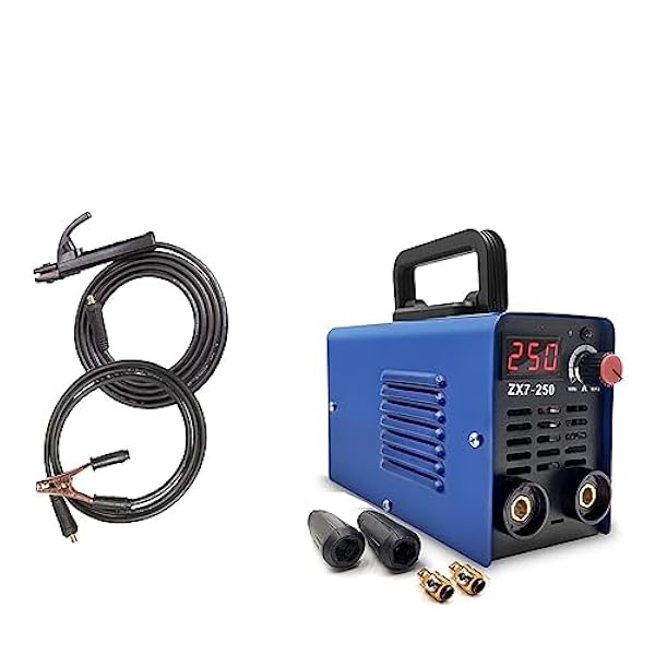 Lödning kit MMA-svetsmaskin, bågsvetsmaskin helautomatisk industriklassad hushållsliten helkoppar elektrisk svetsning, svetsmaskin (Color : Blue With Cables, Size : 1)