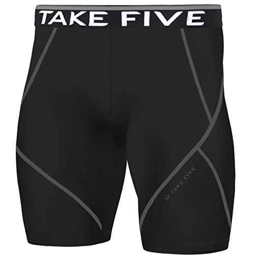 New Men Sports Apparel Skin Tights Compression Base Under Layer Running Shorts (XL, NP530 Black)