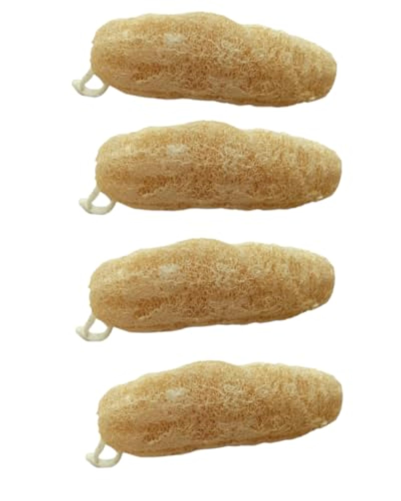 Natural Loofah Body Scrubber Organic Bath Sponge, Pack of 4