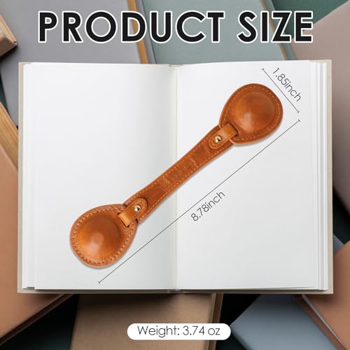 Image of Leather Weighted Book Page Holder for Women Men, Book Weight Page Holder for Book Lovers, Book Accessories Gift for Reading Lovers (Brown)
