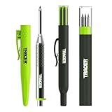 Tracer Pro Series Metal Carpenter Pencil with Site Holster + 3-Pack 2.8mm Carbide Tipped Leads – 5.2mm & 2.8mm Marking Set