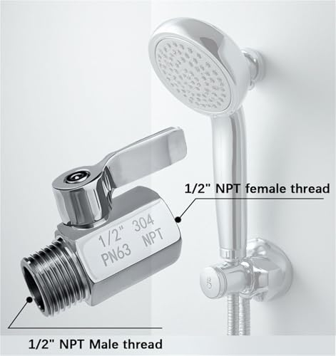 Robinet à bille miniature inox douche régulateur débit eau vanne arrêt compacte filetée - 3