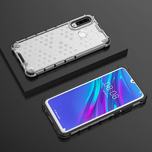 Image of Glasgow | for Huawei Honor P30 LIte Honeycomb Pattern Back Case Cover for Huawei Honor P30 LIte with 4 Bumper Corners and Military Grade Protection - Transparent