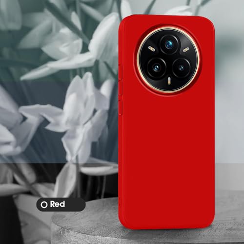 Image of Back Cover for Realme 14 Pro Plus 5G | Full Camera Protection | Premium Liquid Silicon Case | Flexible Bumper Case for Realme 14 Pro Plus 5G (Red)