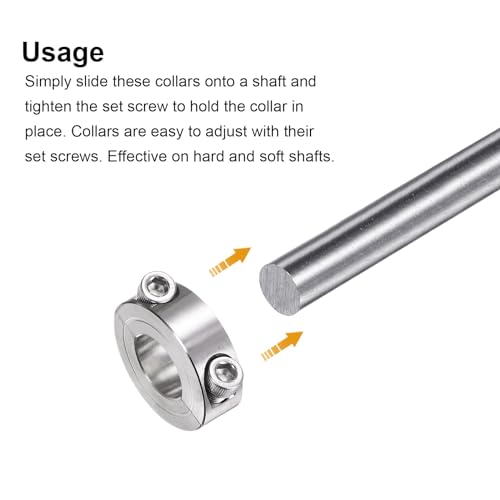 QUARKZMAN 2 Stück Geteilte Stellringe 3/4 Bohrung 1-1/2 AD 1/2 Breite Wellensicherungsring Tiefenanschlagringe für Rad Schubkarre Axle Getriebe Montagen CNC Maschine Werkzeuge Industrie