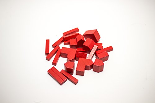 Image of Red Wood Replacement Pieces for Settlers of Catan