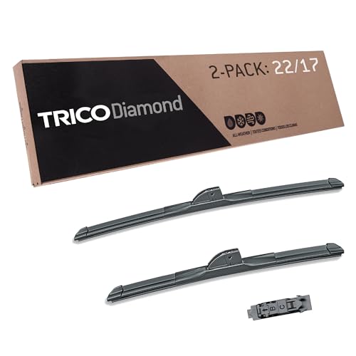 Image of TRICO Diamond 22 inch + 17 inch Super Premium Automotive Replacement Windshield Wiper Blades (Set of 2), Passenger and Driver Side All-Weather Beam Wiper Blades for Select Vehicle Models (Item #25-2217)