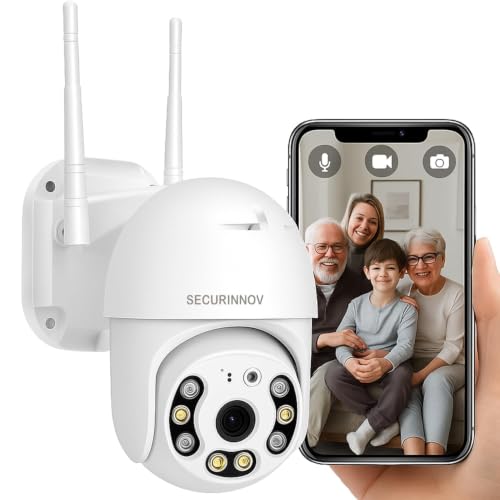 Image of securinnov 5MP WiFi Outdoor PTZ Security Camera | 360 View | Full HD | Color Night Vision | Motion Detection | Two Way Audio | Wireless CCTV Camera for Home with Mobile App V380 Pro (PTZ Camera)