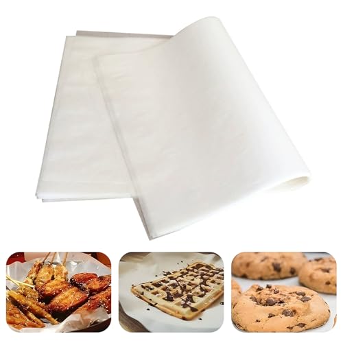 Opiniones de Papel de horno - los preferidos. 50 100 Hojas de Papel Pergamino para Hornear, 30 * 40 CM Papel para Hornear Antiadherente de Doble Capa, sin Blanquear, para Freidora de Aire, Hornos, Microondas (Blanco)