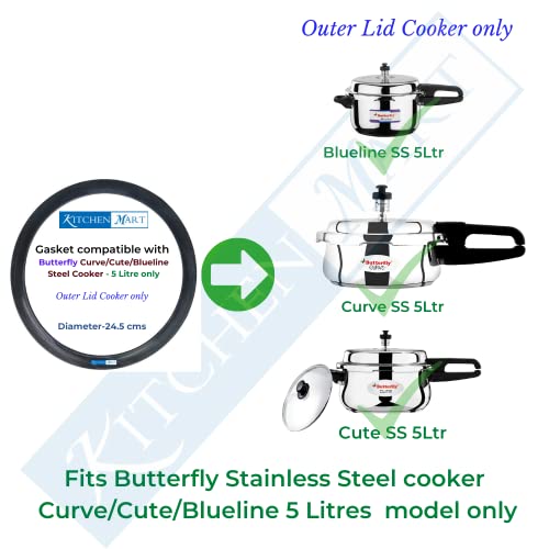 Kitchen Mart Gasket compatible with Butterfly Outer Lid Pressure cooker