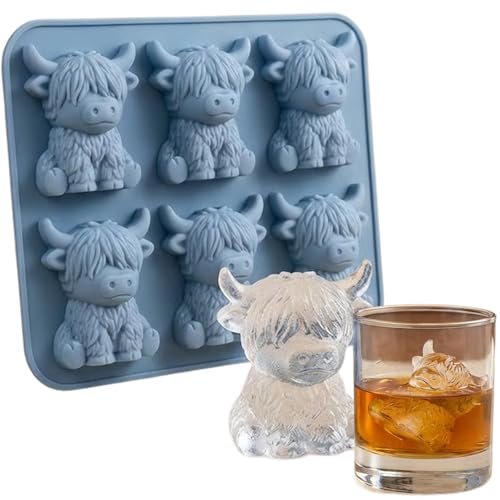 Molde para cubitos 3D vaca Highland mini de silicona miniatura 1