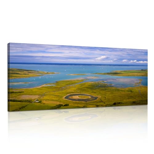 Newtown Isle of Wight Aerial Wall Art 20x40 Framed Print