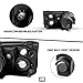 JSBOYAT Halogen Headlight Assembly Compatible with 2005-2010 Chrysler 300C [Halogen Type] Projector Headlamp Chrome Housing with Clear Reflector