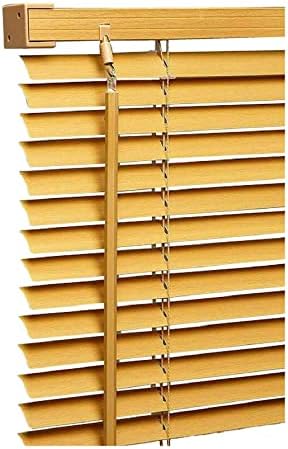 Black Colour - PVC Plain window Venetian Blinds - 25mm Slats - 45cm x 150cm Size - Included Open/Close Wand Control Mechanism