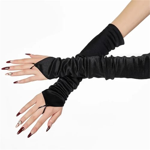 Gants de soirée en satin extensible de qualité pour robe de mariée