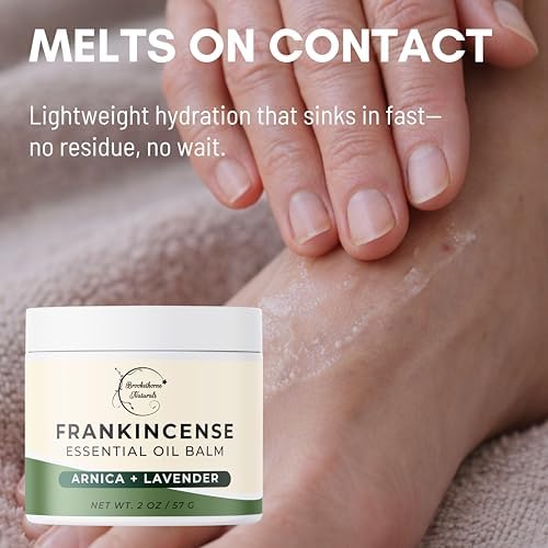 Brookethorne Naturals Frankincense Balm | Frankincense Essential Oil Balm for Skin Hydration | Soothing Muscle & Joint Support | Boswellia Extract, Arnica Montana, Castor Oil & Lavender 2oz - 5