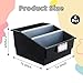 Lineshading 6 Set Plastic Book Bins - Classroom Picture Book Bins with Dividers & Label for School Library, Magazines Storage Organizer(Black)