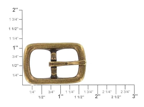 1210 3/4" Antique Brass, Center Bar Buckle, Solid Brass-Ll #TOP3