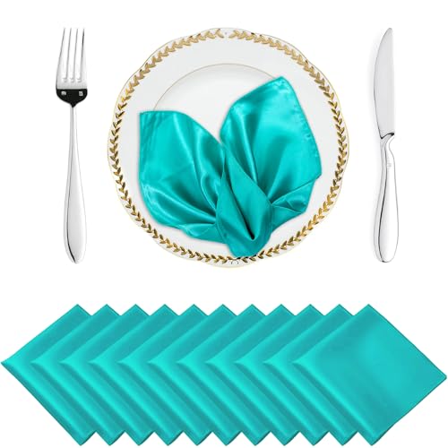 Lote de 100 servilletas cuadradas de tela de satén para decoración de banquetes de boda, 30,5 x 30,5 cm, color blanco