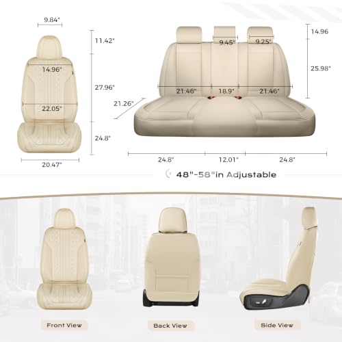 Image of Coverado Car Seat Covers, Front Covers for Cars, Car Seat Cover Front Seats, Automotive Seat Cover, Waterproof, Leather Car Seat Cushion, Universal Interior Covers Seat Protectors for Most Cars