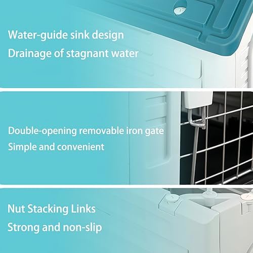 Double-Decker Pet House with Ladder - Waterproof, Sunproof, 3-Door, Ventilated - Small & Medium All-Season Universal Dog House for Indoor/Outdoor Use