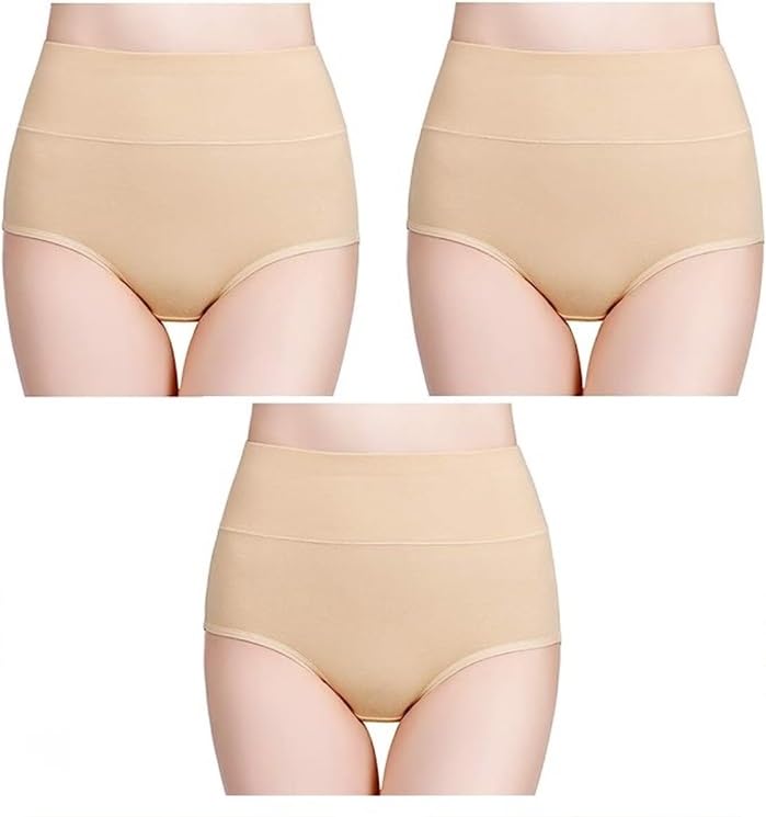 Womens Underwear Cotton High Waist Tummy Control Top Panties No Muffin Top Full Coverage Women's Briefs - 3 Pack-image-6