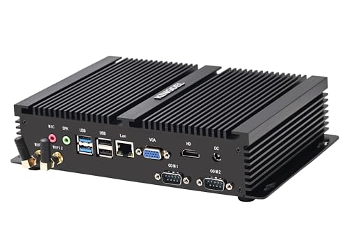 Image of KINGDEL Mini Desktop Computer, Micro Fanless PC with i7 12th Gen. CPU, 64GB DDR4 RAM, 1TB NVMe SSD, 4K 4096x2304, WF 6E + BT 5.3, HD Port, VGA, 2xCOM RS232, Full Metal Case