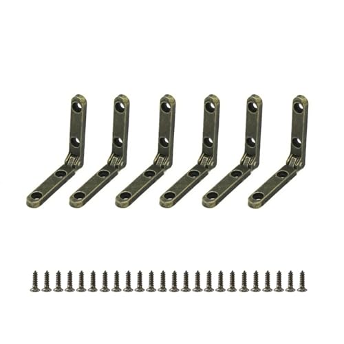 ZAAWUUT 6-Pack Zink Legierung Scharniere, 90 Grad Spieluhr Scharnier, Holz Geschenk Box Mini Scharnier, Brust Fall Scharnier, Miniatur Möbel Scharnier (Bronze)