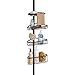 Produktbild iDesign York Teleskop Duschregal | mit Handtuchhalter und Haken | hochwertige Duschablage ohne Bohren | vierfacher Duschkorb für mehr Stauraum | Metall bronze lackiert
