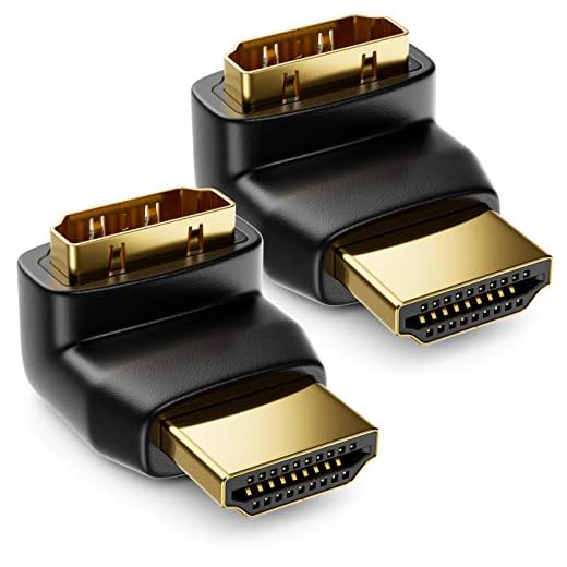 deleyCON HDMI 90°-Vinkeladapter 2 Stycken i ett Set - HDMI-Kontakt till HDMI-Uttag - 4K Ultra HD UHD 3D Full HD 1080p HDR ARC Highspeed med Ethernet
