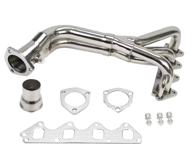 Collettore di Scarico in Acciaio Inox per Suzuki Samurai | Geo Tracker Compatibile, Motore 1.3L e 1.6L L4, Include Guarnizioni, Finitura Lucida, Sistema di Scarico Auto