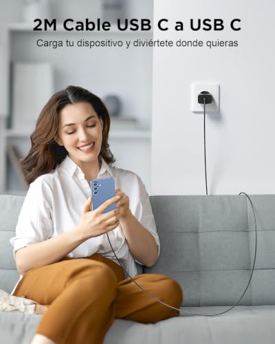 Miniatura 8 de Cargador Usb C 45w Cargador Samsung Carga Rapida Con 2m Cable Para Samsung Galaxy S26 S25 Ultra S24 S23 S22 S21 A57 A56 A55 A54 A37 A36 A35 A25 A26 A17 A16, Enchufe Usb C Carregador Tipo C Cabezal