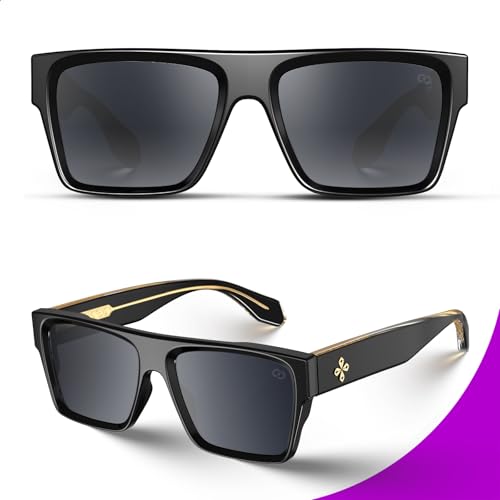 VISOONE Oversized Square Flat Top Sunglasses Women Men Retro Trendy Fashion Accessories UV400 Protection Shades Alba4